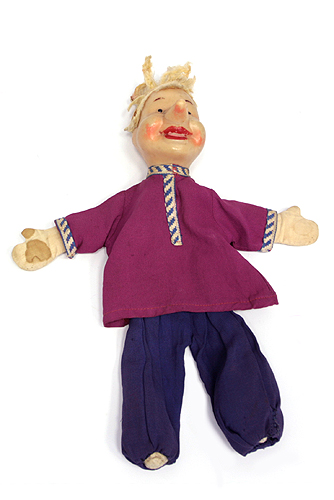 Кукла-перчатка Пластмасса, ткань СССР, 50-е годы ХХ века 1955 г инфо 13749a.
