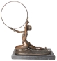 Статуэтка "Гимнастка с обручем" Бронза, мрамор Франция, вторая половина ХХ века голове у нее повязана лента инфо 5625b.