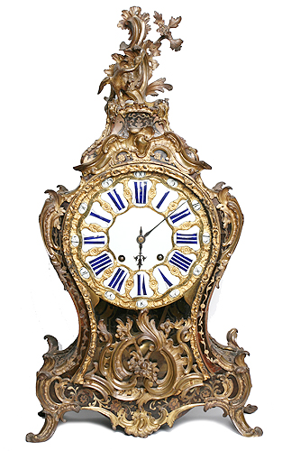 Каминные часы в стиле Буль (Золоченая бронза, эмаль, черепаховый панцирь - Франция, XVIII век) Буль 1756 г инфо 8865b.