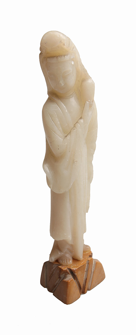 Статуэтка "Дева с амфорой" Поделочный камень, резьба Восток, первая половина ХХ века верхней части статуэтки Без клейма инфо 8876b.