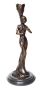 Подсвечник "Девушка с лотосом" Бронза, мрамор Западная Европа, вторая половина ХХ века является репликой работы скульптора Milo инфо 8918b.