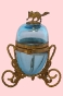 Яйцо-шкатулка (стекло, нацвет, металл, монтировка - Начало ХХ века) 1910 г инфо 9087b.