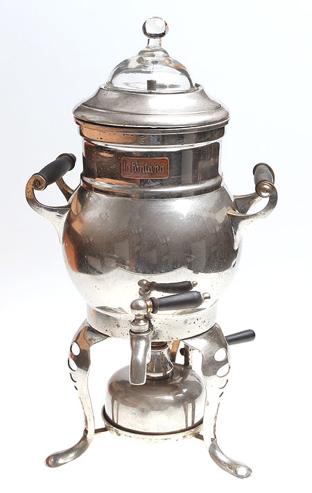 Бульотка-кофейник на спиртовке Металл, никелировка, стекло Россия, начало XX века 1900 г инфо 9097b.
