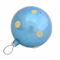 Елочная игрушка "Темно-голубой шар в белый горошек" Стекло, роспись ГДР, 60-е годы XX века Диаметр 5,5 см Сохранность хорошая инфо 11898m.