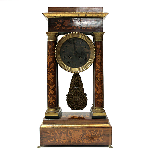 Часы каминные (Палисандр, инкрустация, бронза - Франция, конец XIX века) 1889 г инфо 6413g.