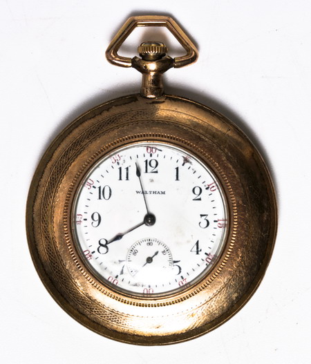 Часы карманные "Waltham" Металл, стекло, золочение, гравировка США, конец XIX века часовых фирм в американской истории инфо 6425g.