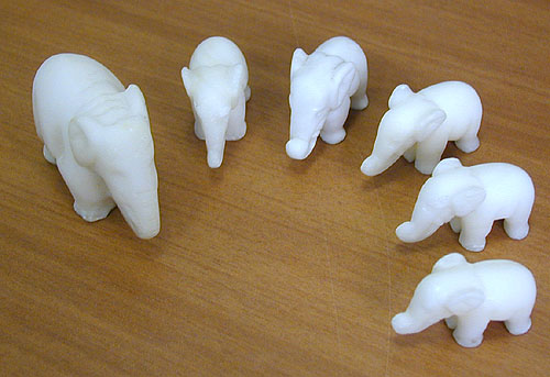 Шесть слонов Мрамор Середина XX века 1948 г инфо 6493g.