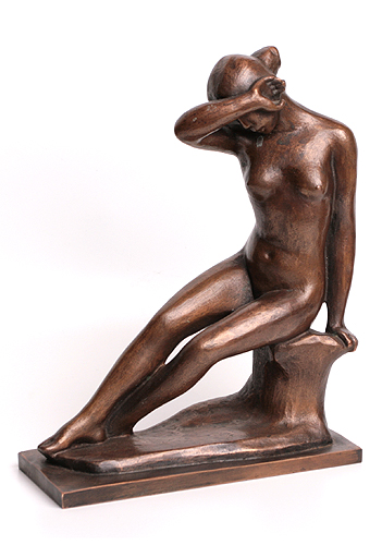 Скульптура "Девушка, прикрывшая лицо рукой" (Бронза - Ручная работа Аристида Майоля - Западная Европа, начало XX века) многих крупных скульпторов XX в инфо 6612g.